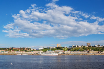 Naklejka premium View of the Nizhny Novgorod River Station near the river