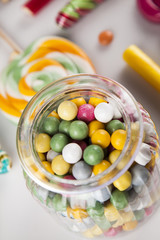 Mixed colorful gum balls