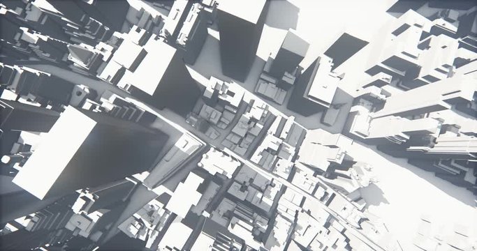 4k abstract urban business construction,flying over 3D Virtual Geometric City Office Buildings,aerial view of NewYork,web tech.