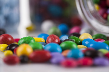 Mixed colorful gum balls