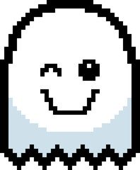 Winking 8-Bit Cartoon Ghost