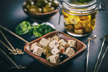 Little cubes of cheese