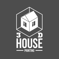 modern printer badge, logotype and icon