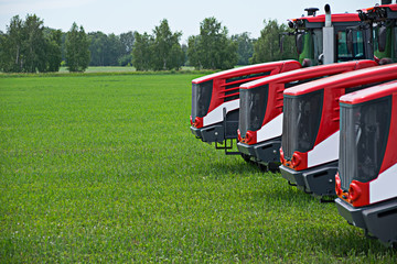 Agricultural machinery ready to cultivate the fields