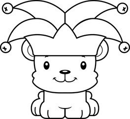 Cartoon Smiling Jester Bear