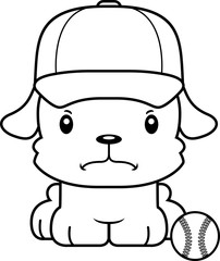 Cartoon Angry Baseball Player Puppy