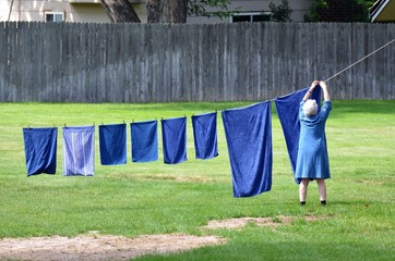 Hanging Blue Clothes