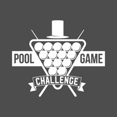 billiards emblems labels and designed elements
