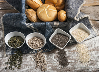 fresh rolls and freshly baked poppy seed bread