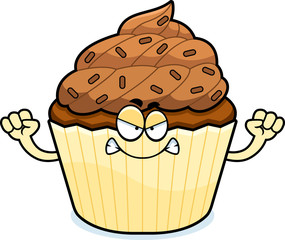 Angry Cartoon Chocolate Cupcake