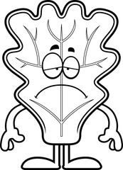 Sad Cartoon Lettuce Leaf