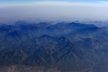 Mountains landscape aerial view