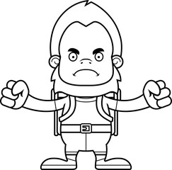 Cartoon Angry Hiker Sasquatch