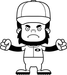 Cartoon Angry Baseball Player Gorilla
