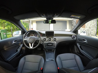 Wide angle car interior
