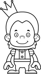Cartoon Smiling Prince Orangutan