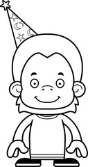 Cartoon Smiling Wizard Orangutan