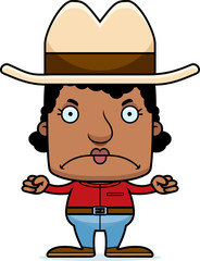 Cartoon Angry Cowboy Woman