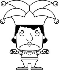 Cartoon Angry Jester Woman