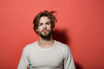 hair and beard of man in white underwear