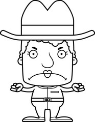 Cartoon Angry Cowboy Woman