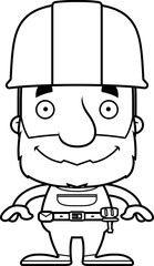Cartoon Smiling Construction Worker Man