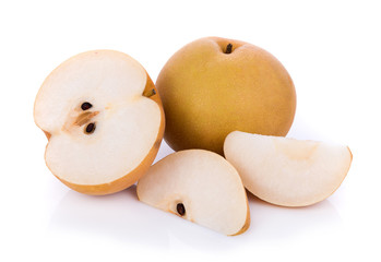 closeup pear on white background