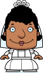 Cartoon Smiling Bride Woman