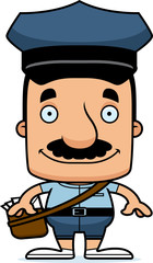 Cartoon Smiling Mail Carrier Man