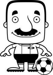 Cartoon Smiling Soccer Player Man