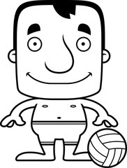 Fototapeta premium Cartoon Smiling Beach Volleyball Player Man