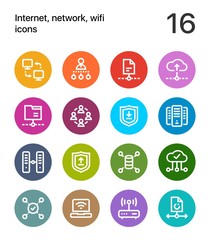 Colorful Internet, network, wifi icons for web and mobile design pack 3
