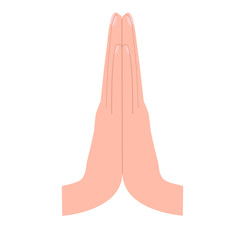 Namaste. Hands flat vector illustration