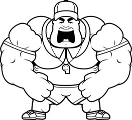 Fototapeta premium Cartoon Coach Yelling