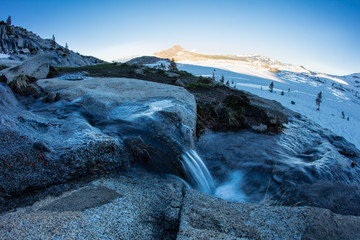 Melting Snow Causes Streams to Run in Sierra Nevada Mountains, California