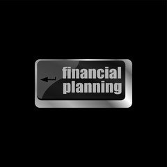 keyboard key with financial planning enter button