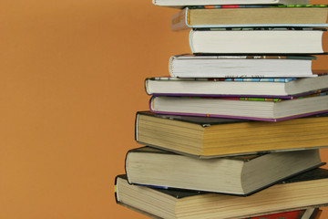 A stack of books on the table