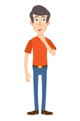 Man standing with his finger to his lips