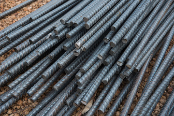 Steel rods at the building site
