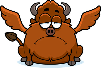 Fototapeta premium Sad Cartoon Buffalo Wings