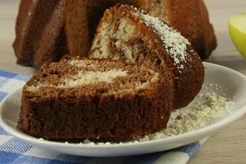 Chocolate pie on a table