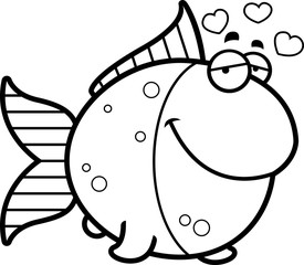 Cartoon Goldfish in Love