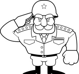 Cartoon Military General Salute