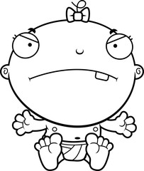 Cartoon Baby Girl Mad