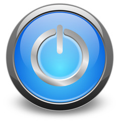 roter Power button, Glas