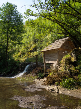 Water mills on the nera river. Caras Severin. Romania