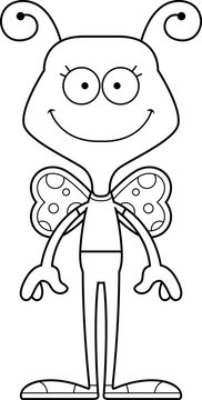 Cartoon Smiling Butterfly