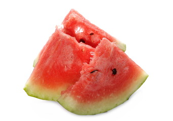 Fresh watermelon slices isolated on white background