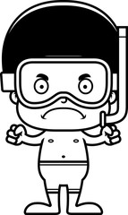 Cartoon Angry Snorkeler Boy