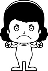 Cartoon Angry Girl In Pajamas